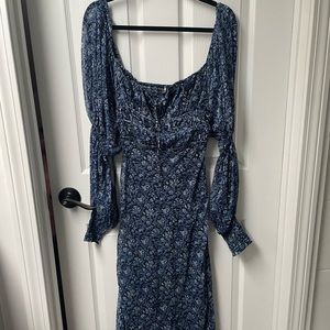 Long-sleeve midi multicolor blue hue Free People Dress